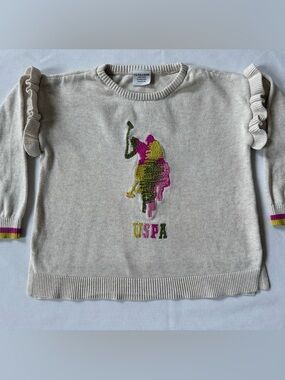 U.S. Polo Association Embroidered Pony Sweater Size 5-6yrs